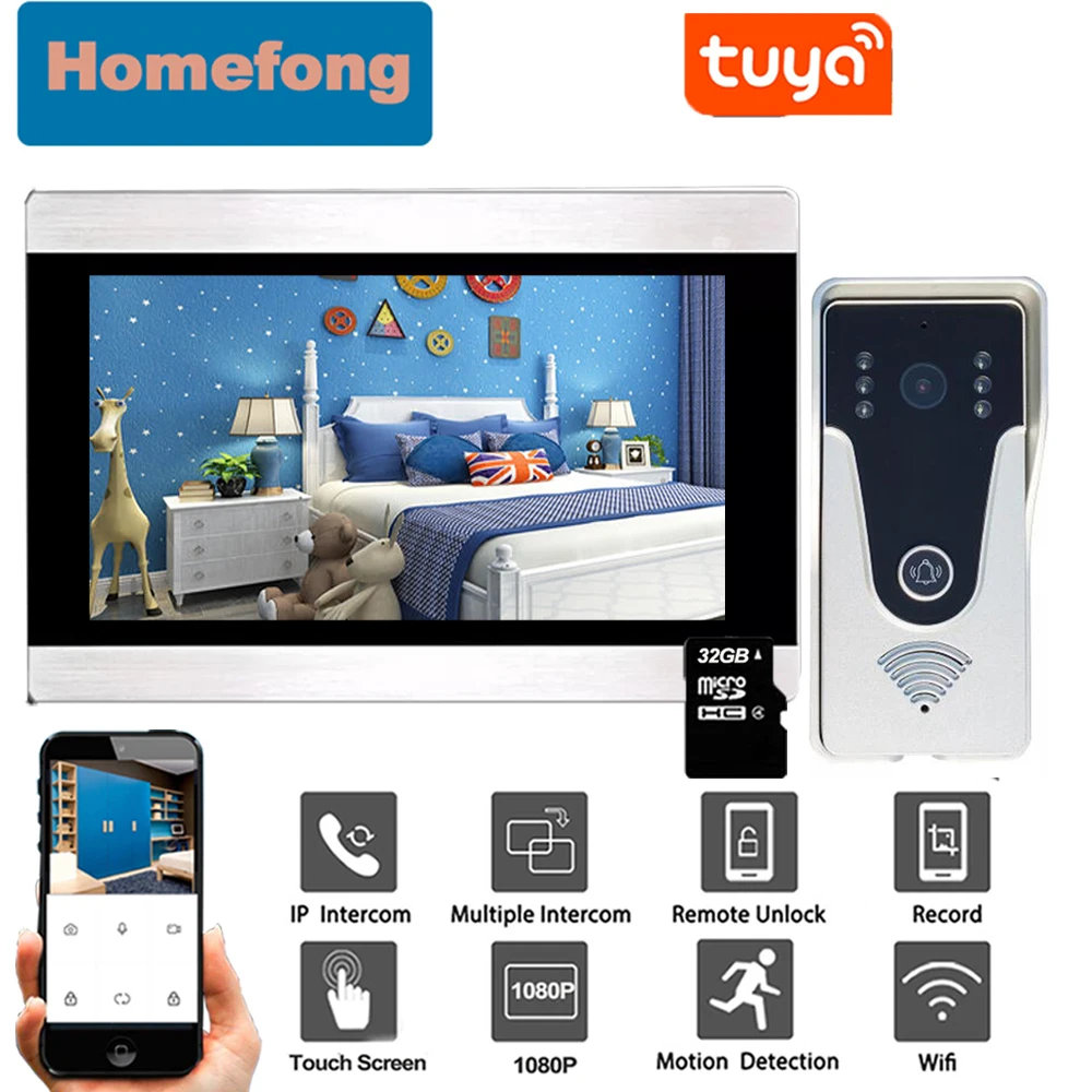 homefong-1080p-wireless-wifi-video-door-phone-intercom-system-doorbell-with-camera-touch-screen-monitor-tuya-smart-app