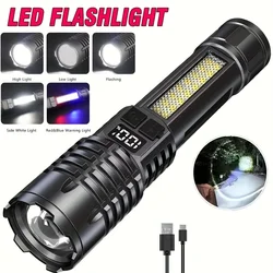 Rechargeable LED Keychain Flashlight with Magnet - Portable 550LM Mini Torch and Pocket Lantern (S435 - A)
