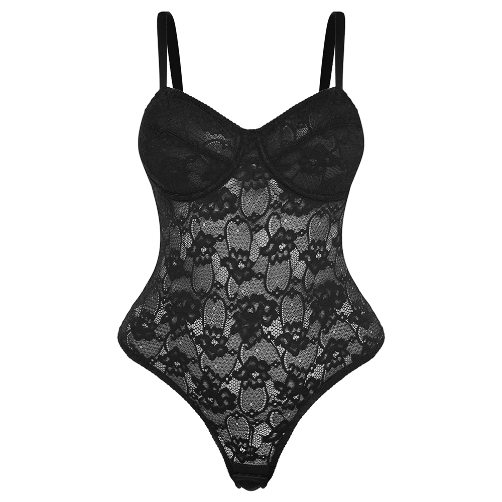 Shapewear Bodysuits Women Sexy Lace Thong Lingerie Open Crotch And Wireless  Lace Bras Fajas Colombianas Body Shaper Underwear