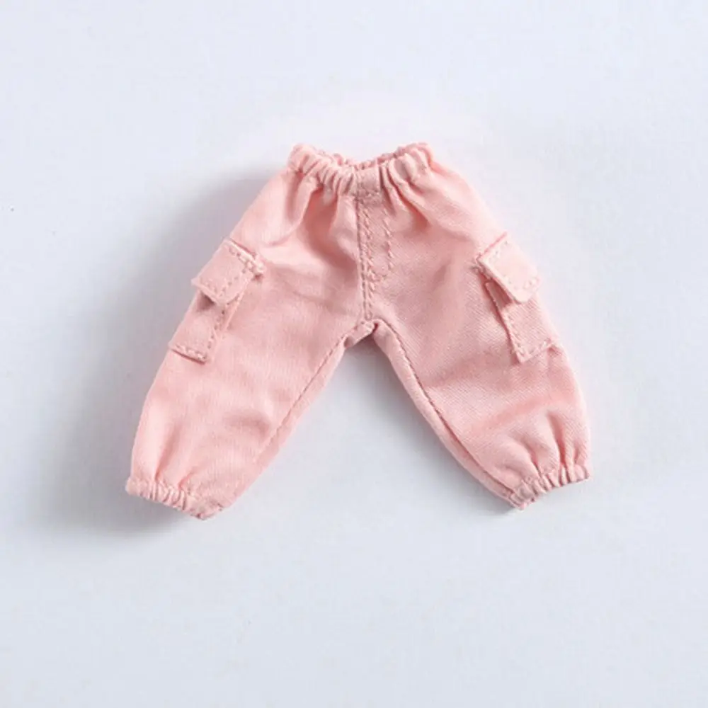 Ob11 Clothes Fashion Tooling Style Pants Pocket Decoration Jeans Elastic Waist Trousers For Obitsu11 Dolls Accessories Kids Toys 3