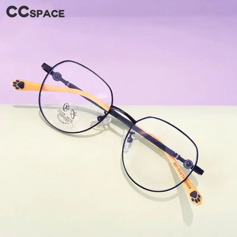 56564 Round Metal Eyeglasses Children's Optical Glasses Frame Cute Cat Claw Fashion Anti Blue Computer Glasses Myopia