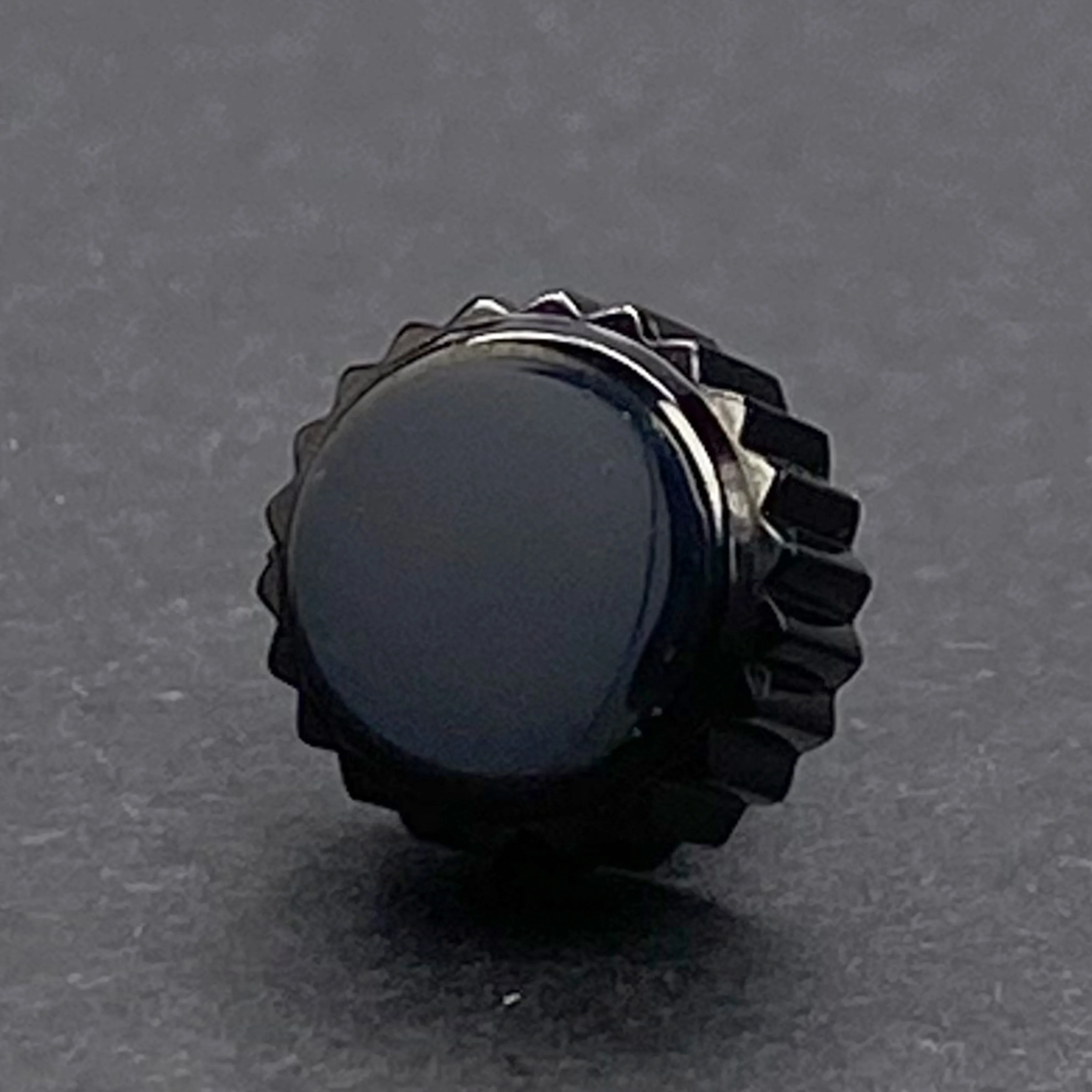 Premium Stainless Steel Crown with Silver/Black Logo for Timepiece Enhancement