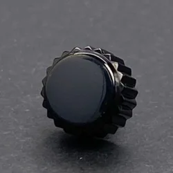 Premium Stainless Steel Crown with Silver/Black Logo for Timepiece Enhancement (2 Black Crown)