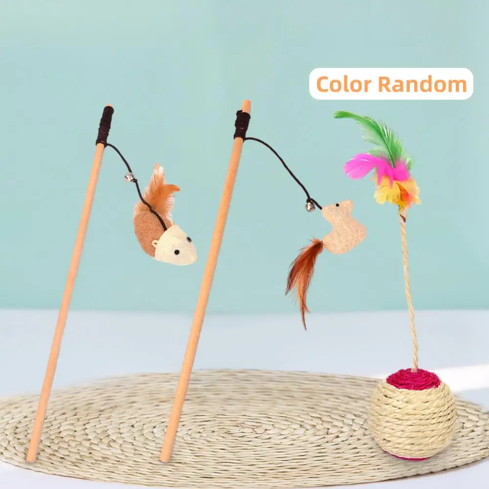 

Игрушки для домашних животных, привлекающие внимание игрушки, сизальная мышь, цветные товары для кошек, сизальный воланчик, шар, безопасный и безвредный интерактивный звонок