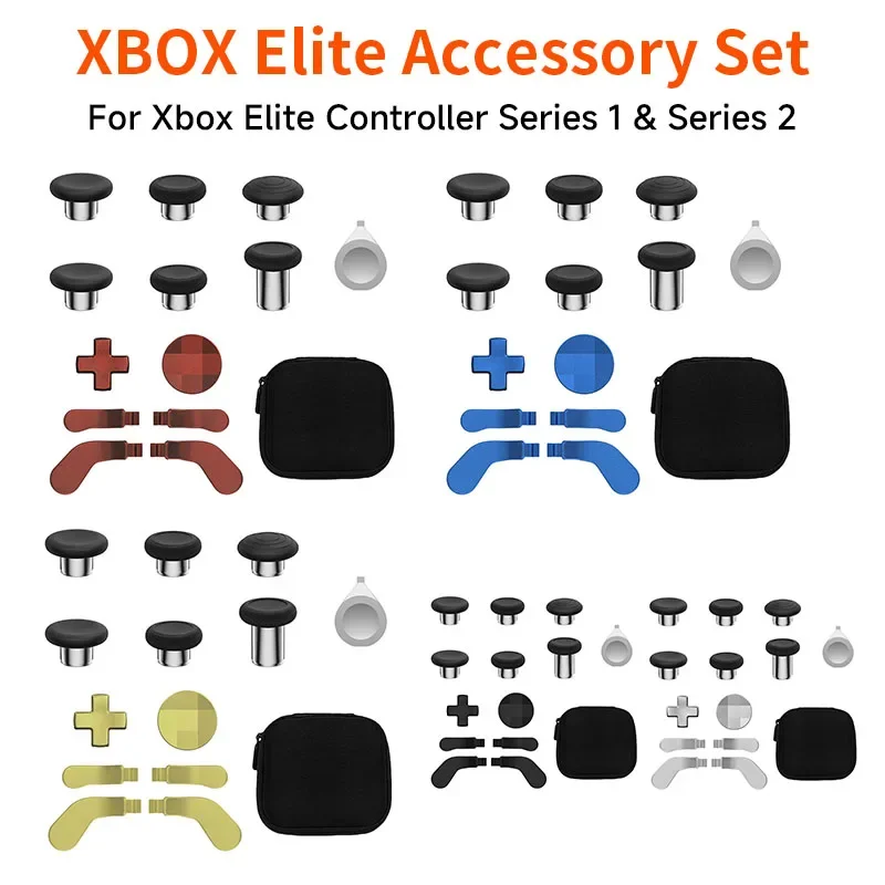 FOR Xbox One Elite Series 2 Controller Accessories Kit Metal D-Pad Trigger Paddles Repair set Gamepad Thumb Stick Grips