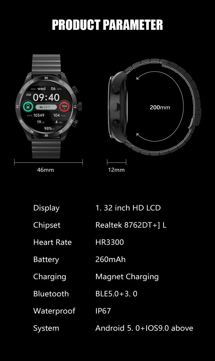 2022 Smart Watch Men Bluetooth Call Custom Dial Full Touch Screen Waterproof Smartwatch Sport Fitness Tracker Watch For Men
