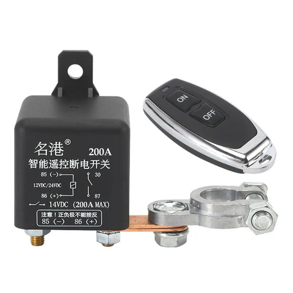 thumbnail image 1 of Interruptor de batería remoto de 12/24 V para automóvil, relé, protector de energía automático, control remoto inalámbrico integrado, desconexión, aislador, 1 of 5