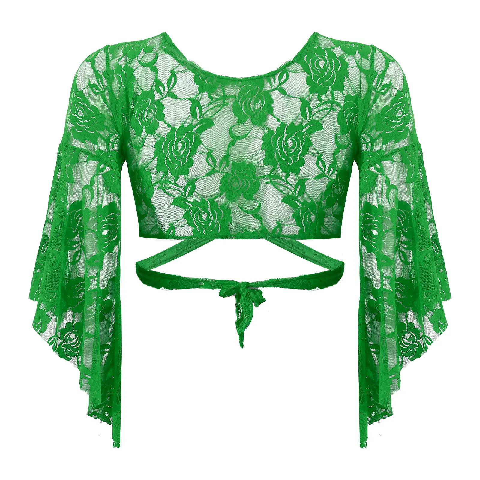 Womens Sheer Lace Shrugs Belly Dancewear  븮  ž 3/4 ÷  ̽  ī  ũ ž