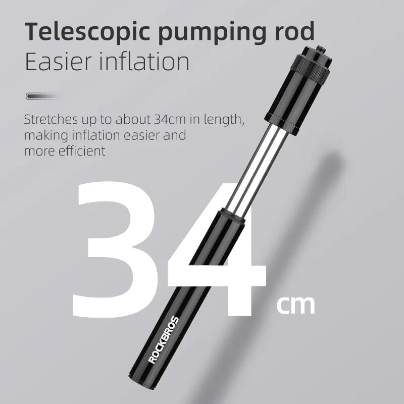 Bike Pump Portable Aluminum Alloy 260PSI for MTB Road Motorcycle
