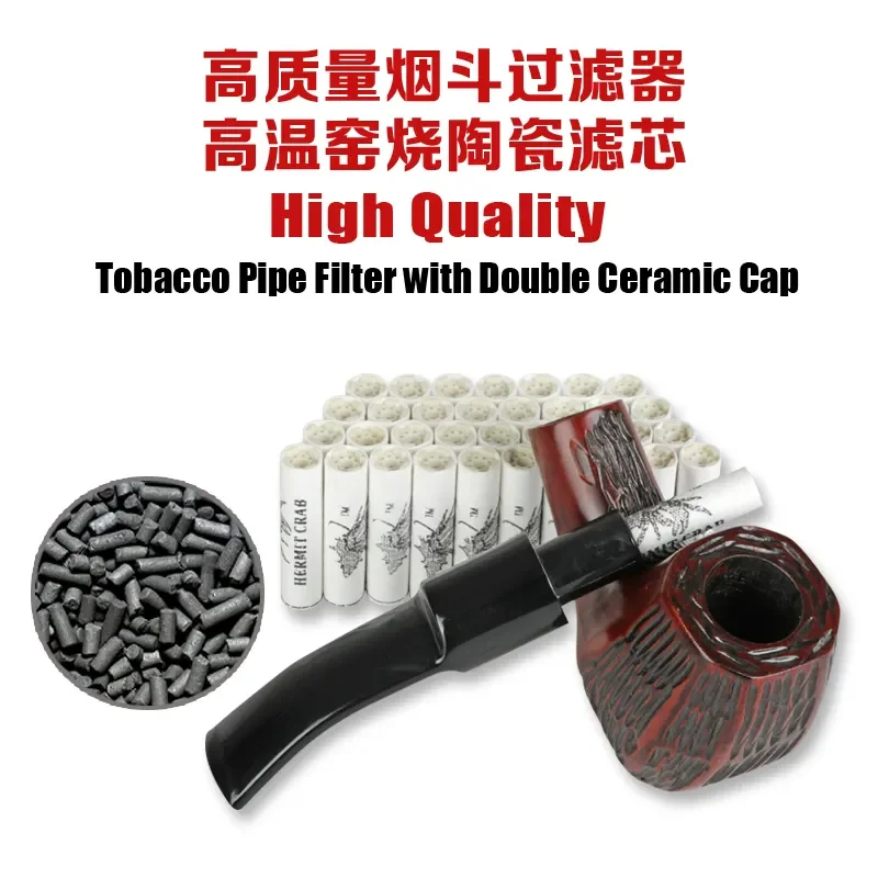 Hermit crab activated carbon pipe filter food grade cotton paper cigarette holder filter element