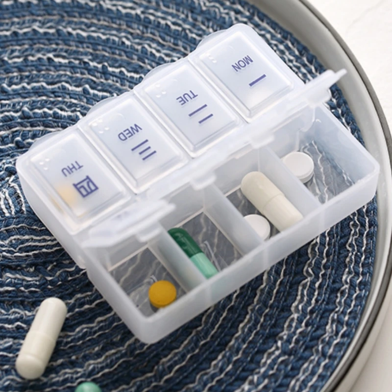 

Ящик для хранения таблеток, портативный дорожный многофункциональный контейнер для лекарств с семью отделениями