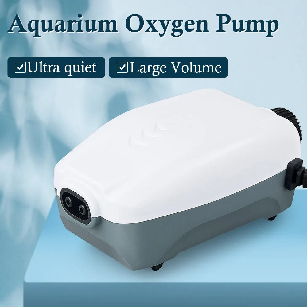 

FEDOUR Silent Aquarium Oxygen Pump with Check Valve Double Outlet Large Volume Aquarium Air Compressor Aerator for Fish Tank