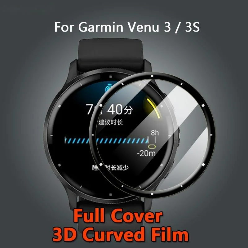 Screen Protector for Garmin Venu Smartwatch, 3 Pcs 3D Curved Soft Edge  Protective Film for Garmin Venu Smart Watch (Non-tempered Glass) [Ultra