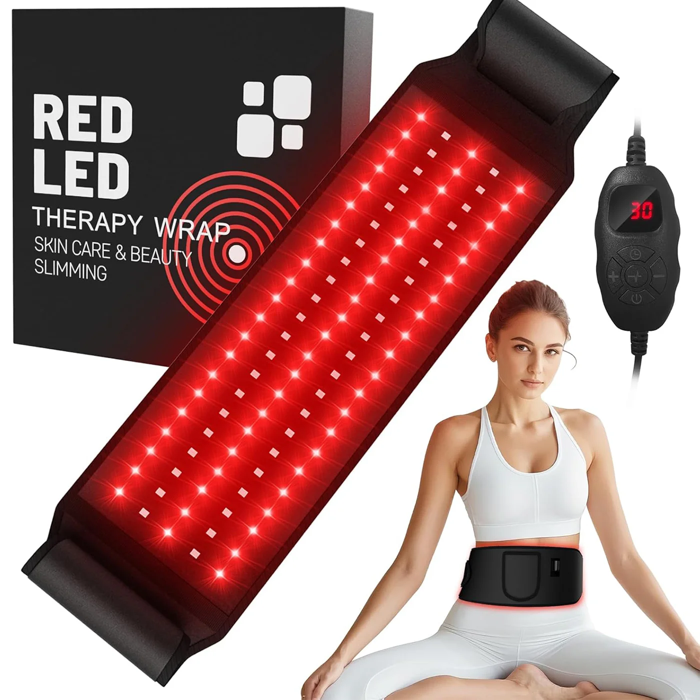 Infrared LED Light Therapy Belt 850nm 660nm Back Burn Fat Wrap Slimming Machine Waist Heat Pad Full Body Relieve Joint Back Pain light therapy belt