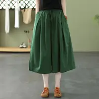 Women's Shorts Baggy Half Mid Length Female Short Pants Knee Loose Cotton Elastic Waist Wide Bermuda Cheap Kpop New in Low Price - Image 5