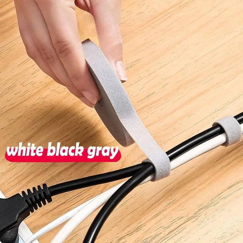 Cable Manager Data Cable Storage Artifact Reusable Cable Tie 1.2cmx5m Nylon Free Cut Wire Organizer USB Cord Cable Ties