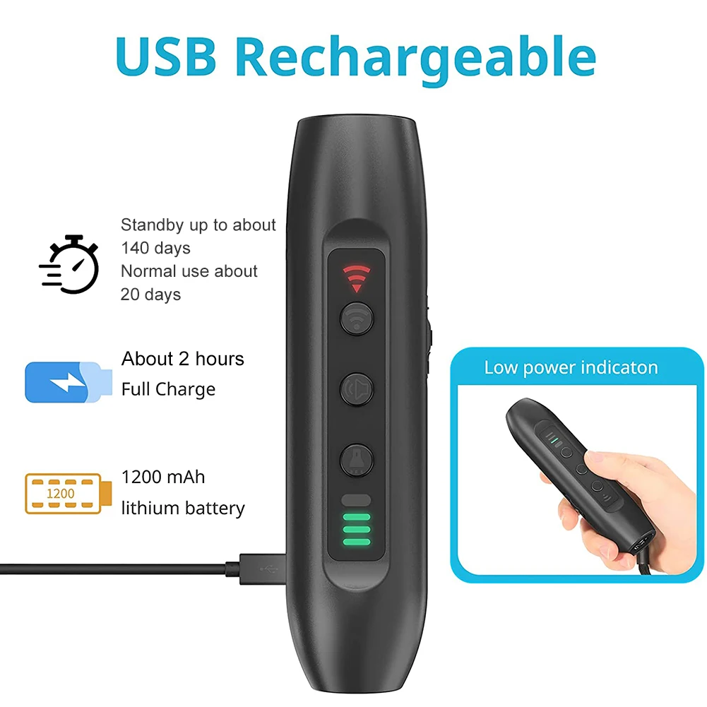 LED 손전등 제어 초음파 전자 훈련 장치, 충전식 플라스틱 개 훈련 장치, 애완 동물 제품