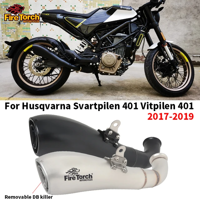 Husqvarnaために上にスリップsvartpilen 401 vitpilen 401 2017 2018  2019オートバイ排気修正されたシステムマフラーエスケープモトマフラー