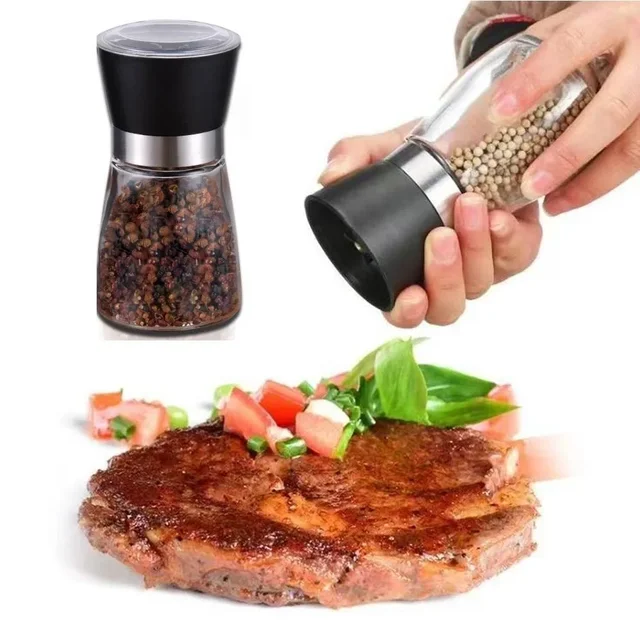 Manual Salt Pepper Mill Adjustable Seasoning Bottle Grinder Spice Grinding Containers Adjustable Mill Shakers Kitchen Gadgets