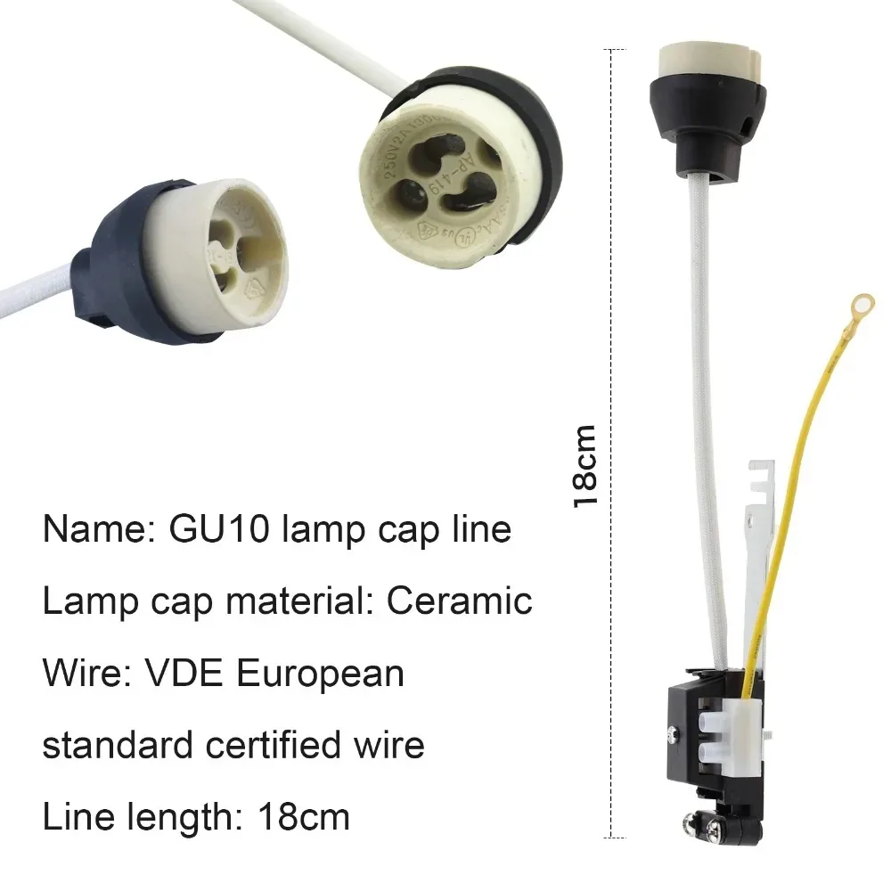 Gu10 Socket Base Ceramic LED Bulb Lamp Holder Wire Connector Adapter Wire Connector Socket
