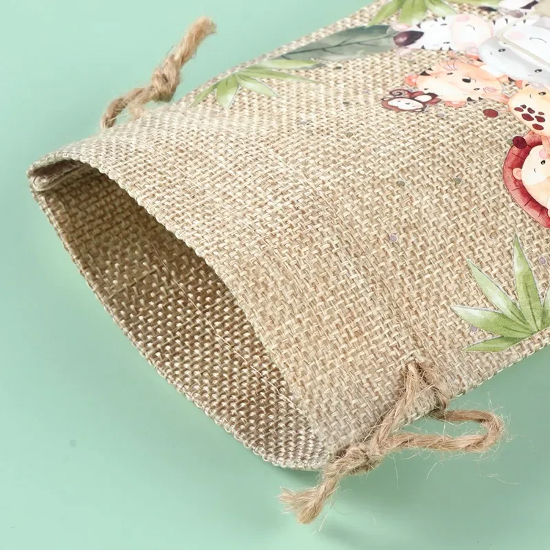 VIKAMA 10 Stück Geschenktüten für Kinder, Dschungeltiere, Süßigkeiten, Kekse, Verpackungsbeutel, Safari, Baby-Geburtstagsparty-Dekoration – Detail 7