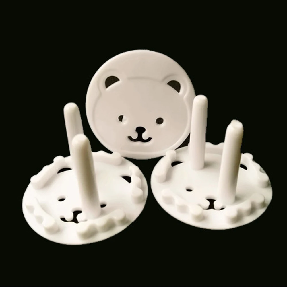 4-12pcs Bear Shape EU Power Socket Protector Baby Child Electrical Outlet Safety Guard Protection Anti Electric Shock Plug Cover