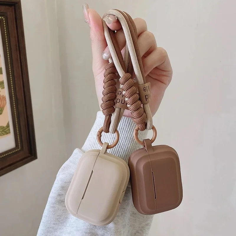 Stylish Silicone Earphone Case with Cute Lanyard - Protective Cover