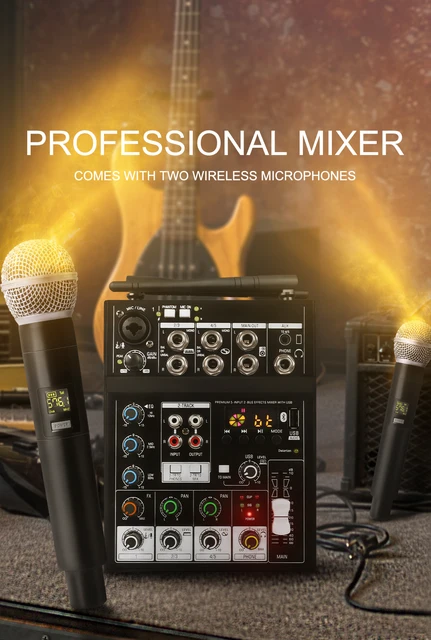 Microfono Wireless con Mixer Audio G-MARK Studio 4 Karaoke Mic Bluetooth DJ per  TV Computer Home Party Show Church Wedding - AliExpress