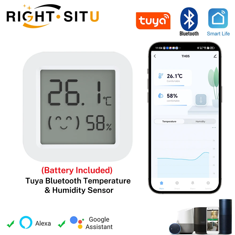 Temperature Humidity Sensor Tuya LCD Screen bluetooth-compatible APP Remote Controlled For Home Environment Smart Life