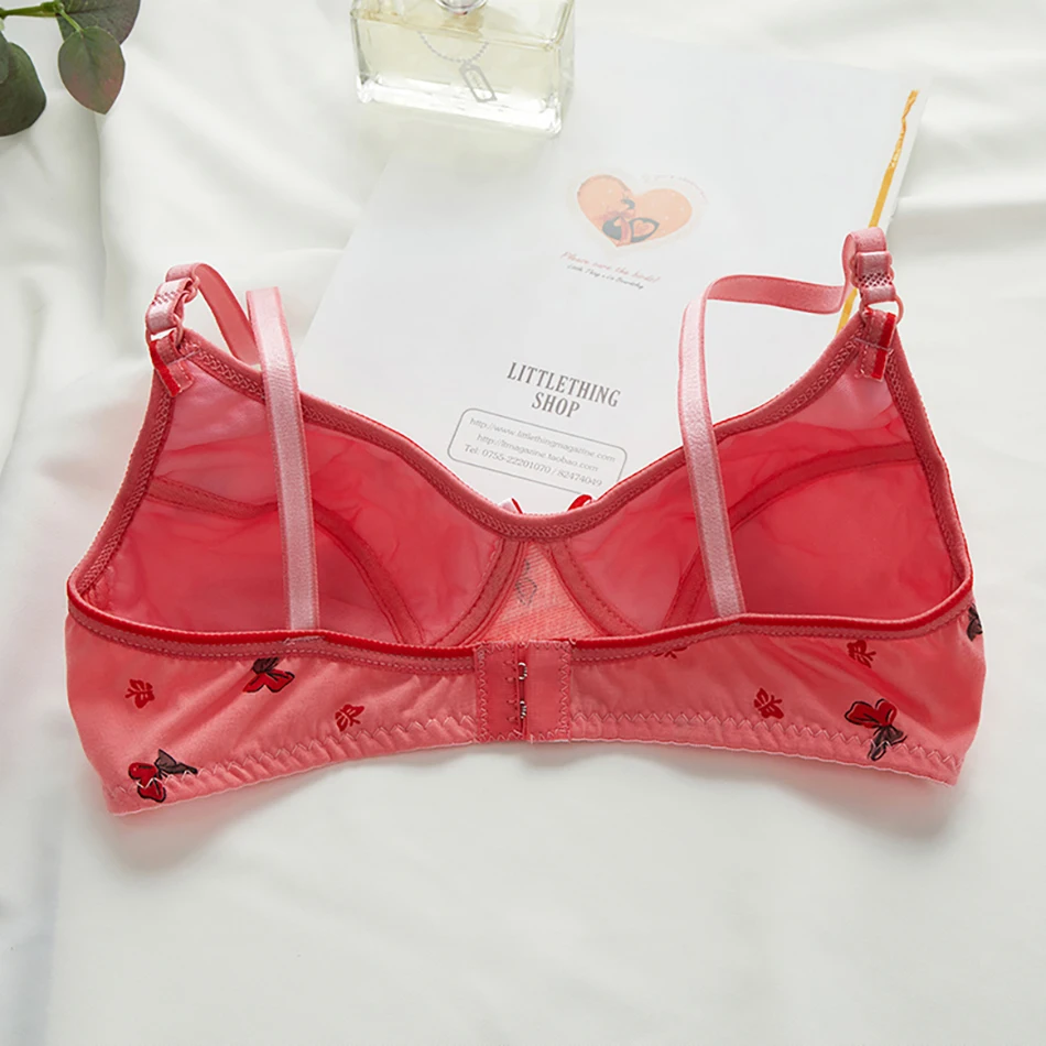 Girl Butterfly Bowknot Casual Bralette Candy Color Cute Bras Women Fashion Sport Tops Clothing for Small Bust 4
