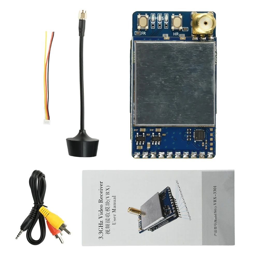 Récepteur FPV VRX-3301 3.1-3.7GHz 64CH avec fonction vocale pour lunettes FPV