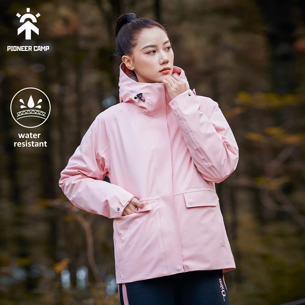 Pioneer Camp 2022 Spring Women  Jacket Single-Layer  Hooded Urban Outdoor Windproof Waterproof Couple Travel Clothing XHW102082