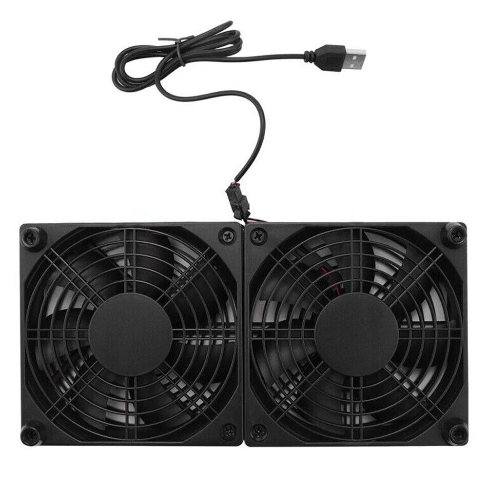 

Black Game Consoles USB Router Powered Airflow Dissipate Heat Double Ball Bearings V Game Consoles Laptops Low Noise