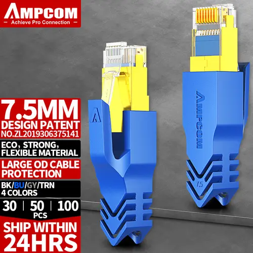 AMPCOM RJ45 Ethernet Network Cable Strain Relief Boots Cable Connector Plug Covers for CAT8 CAT7 CAT6A CAT6 CAT5E CAT5 - Image 16
