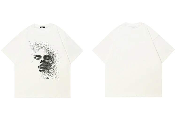 Abstract Face Sketch Graphic T-Shirt S9794f003dfef49c8836e00da90a18f176
