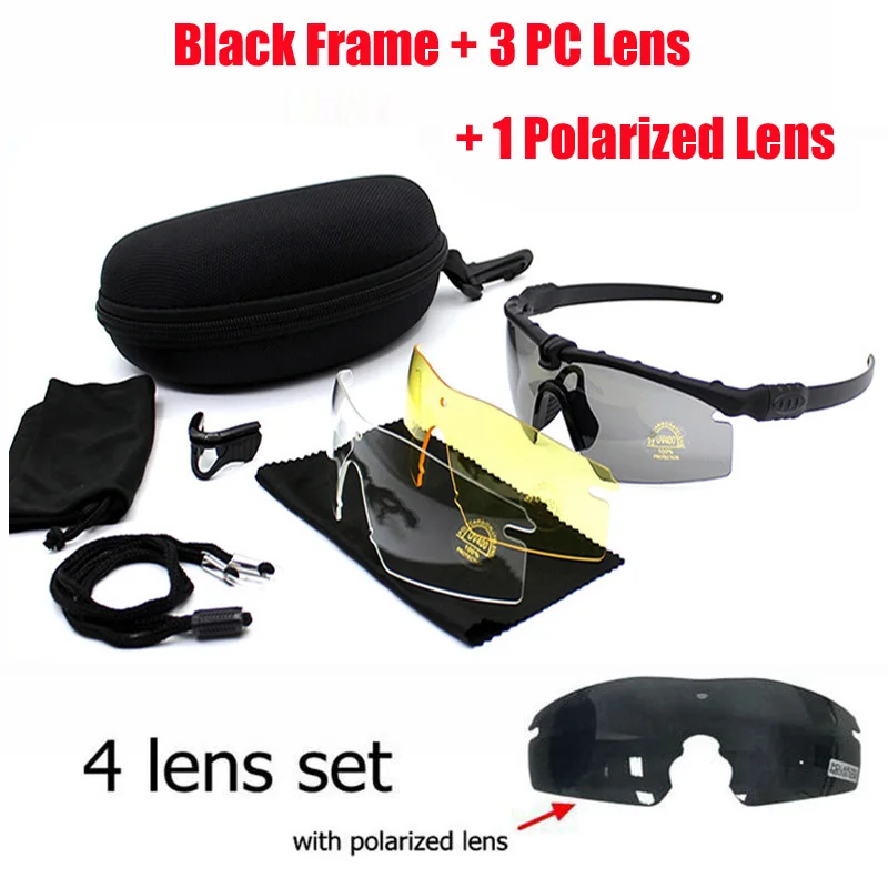 Description Picture 6 of itemMilitary Sunglasses for Men, Army Tactical Glasses, Shooting Airsoft Eyewear, Outdoor Sport, UV Protection for Hiking, 5 Colors