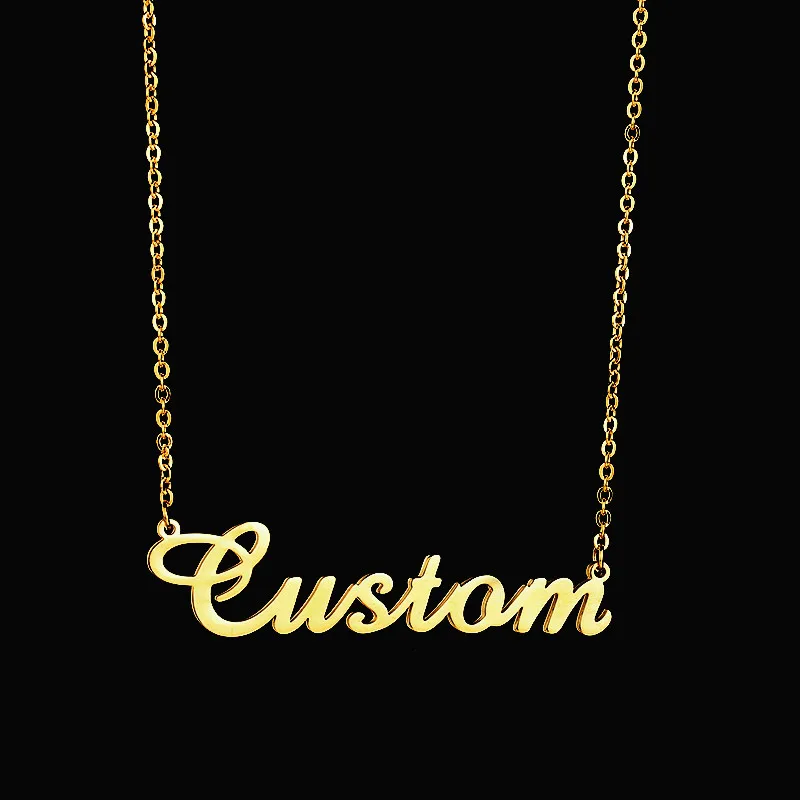 Custom Necklace Personalized Letter Choker Customized Jewelry Pendant Nameplate with Stainless Steel Initials Drop Shipping