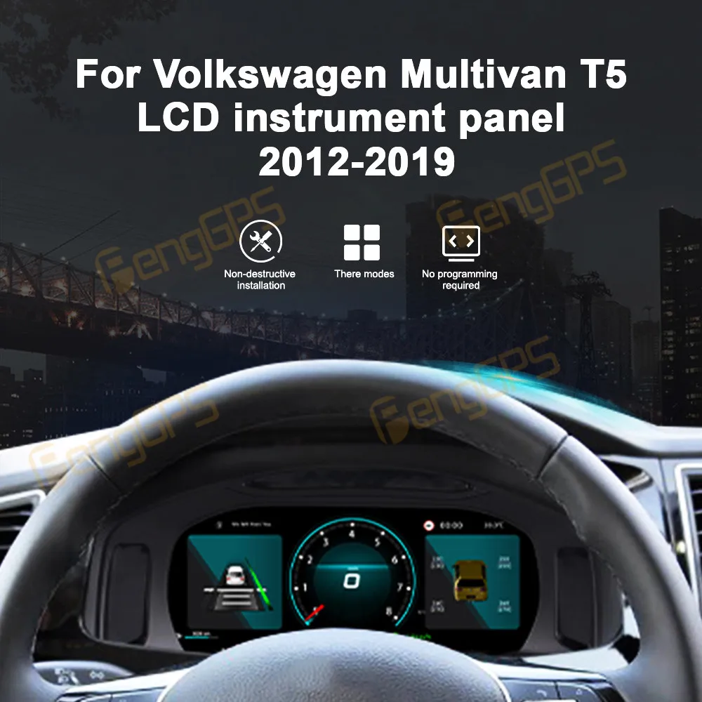 Panel de Instrumentos LCD para Volkswagen Multivan T5 2012-2019, Clúster Digital, Panel de Control, Velocímetro Multifuncional 2