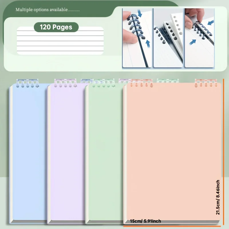 A Notebook with 60/120 Sheets,featuring Perforated Pages and A Horizontal Layout,Detachable and Not Too Uncomfortable To Handle - 2