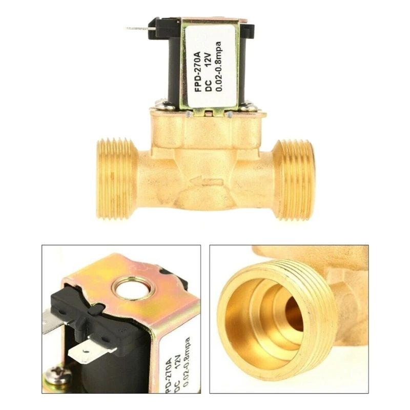 DC24V 12V AC220V 1/2inch Electric Solenoid Magnetic  Normally Closed Brass Valves For Water Control Water Drop Shipping