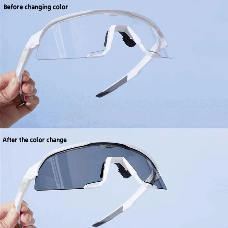 S3 S2 Photochromic Sports Sunglasses Color Changing Cycling Glasses Mountain Bike Windproof UV Protect Goggles Marathon Eyewear 6