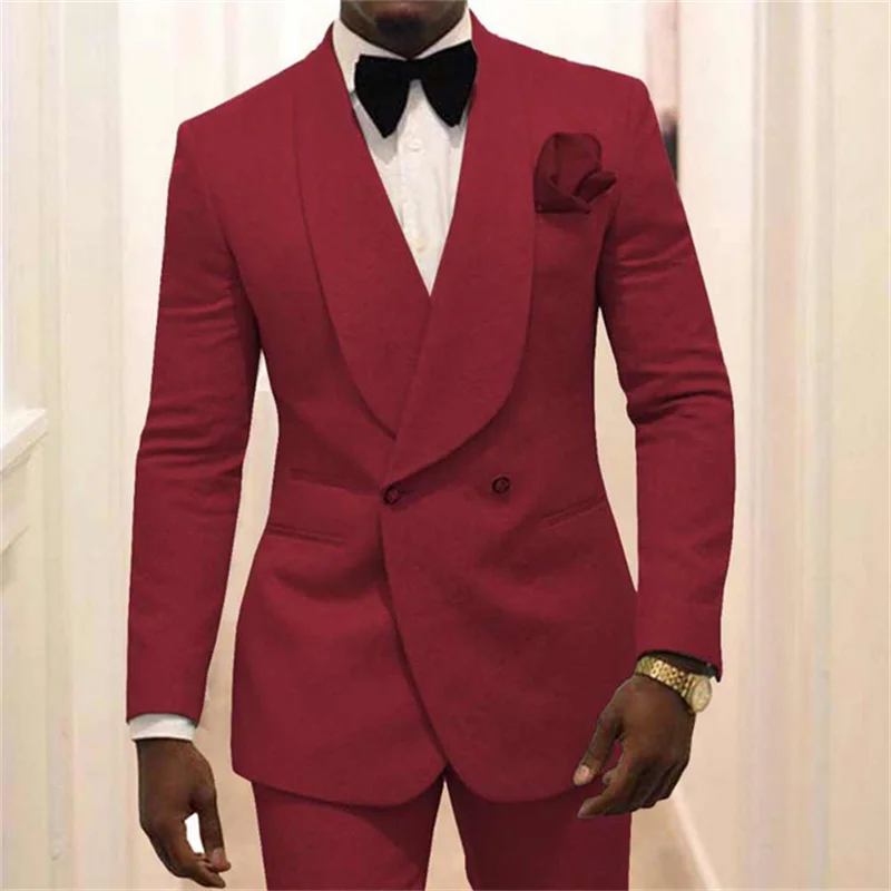 2 Pieces Men‘s Suit Lavender Casual Floral Blazer Prom Purple Tuxedo Tweed Shawl Lapel Dinner Party White Jacket Wedding Grooms