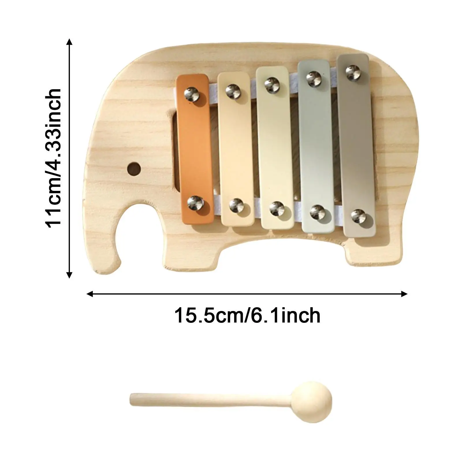 5 Scale Xylophone for Toddlers Color Perception Percussion Instrument for Event