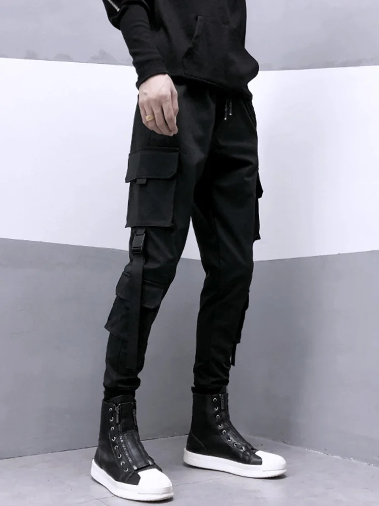 New 2025 Black Cargo Pants Men Summer Hip Hop Streetwear Harajuku Pockets Harem Trousers Joggers Pant Man and Women