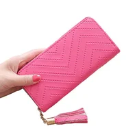 Long Wallet Women Purses Tassel Fashion Coin Purse Card Holder Wallets Female High Quality Clutch Money Bag PU Leather Wallet 2