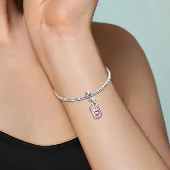Elegant 925 Silver Flip Phone Pendant for Women's Fashion Jewelry