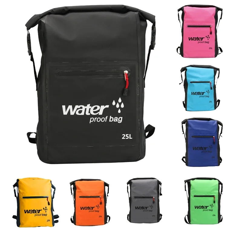 25L PVC worek wodoszczelny Dry Bag plecak do pływania na świeżym powietrzu wędrówka jazda Rafting przechowywanie kajaki torba trekkingowa pływający worek