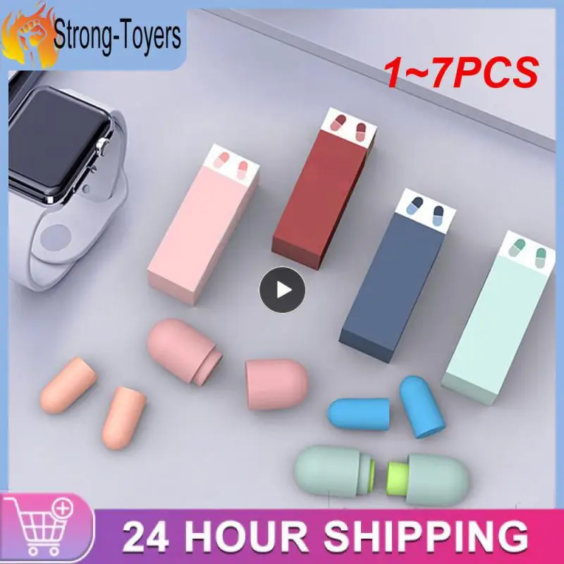 

1~7PCS Ear Plugs Mute Sleeping Soft Slow Soundproof Anti-noise Rebound