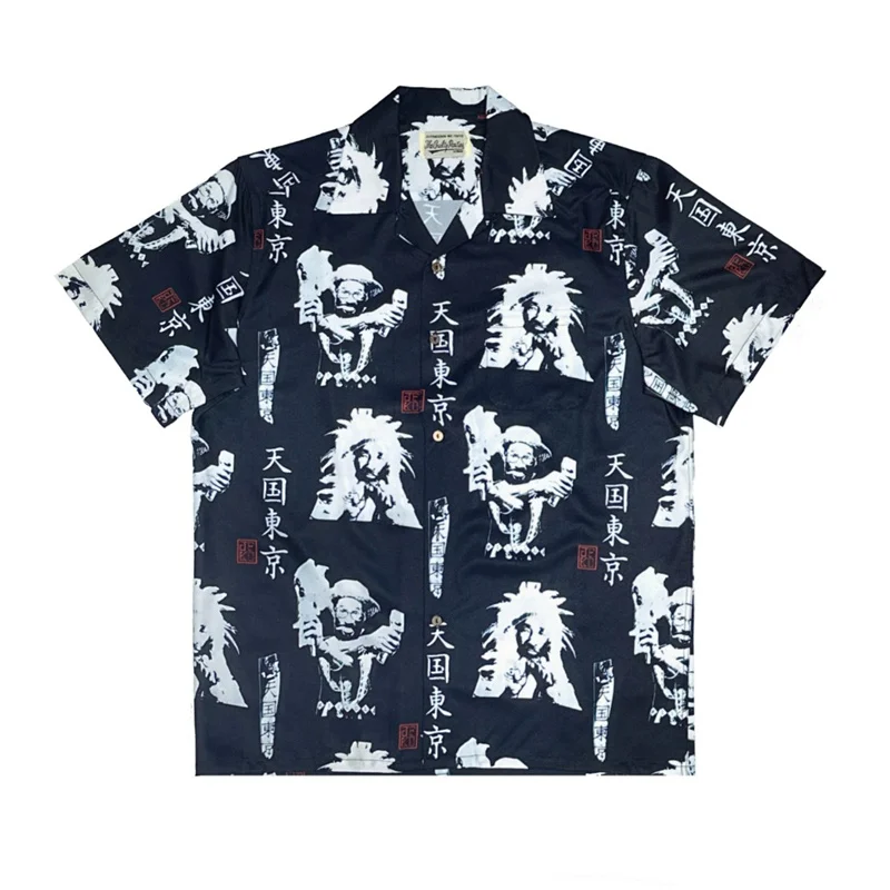 High Quality WACKO MARIA Tenkoku Tokyo Short Sleeve Shirt Men's Women's Fashion Hawaii Shirts Tops 2
