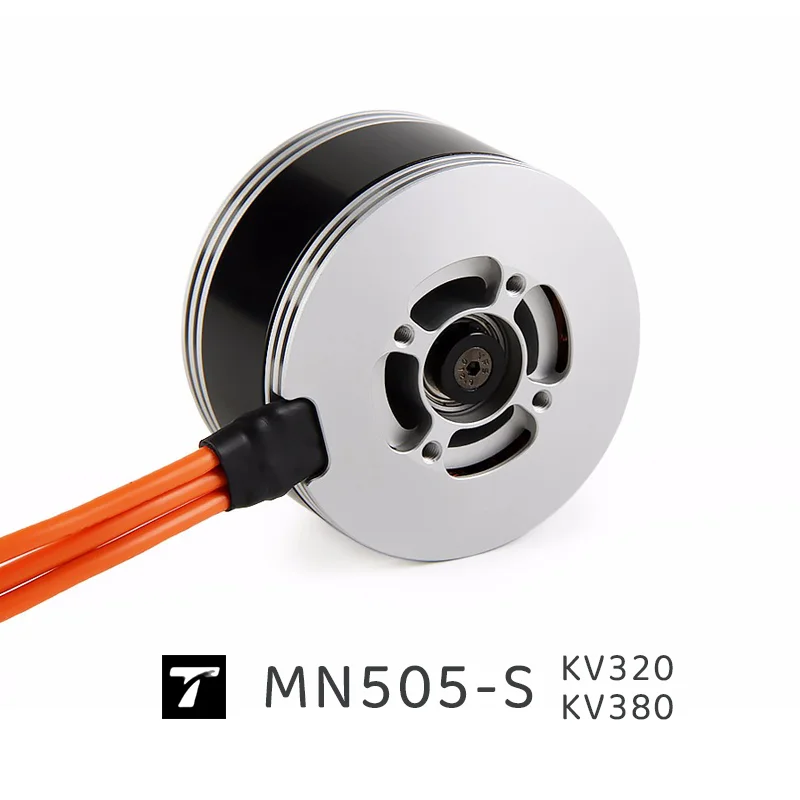 Moteur brushless MN505-S KV380 1300W pour drone RC, vue arrière avec support de fixation.
